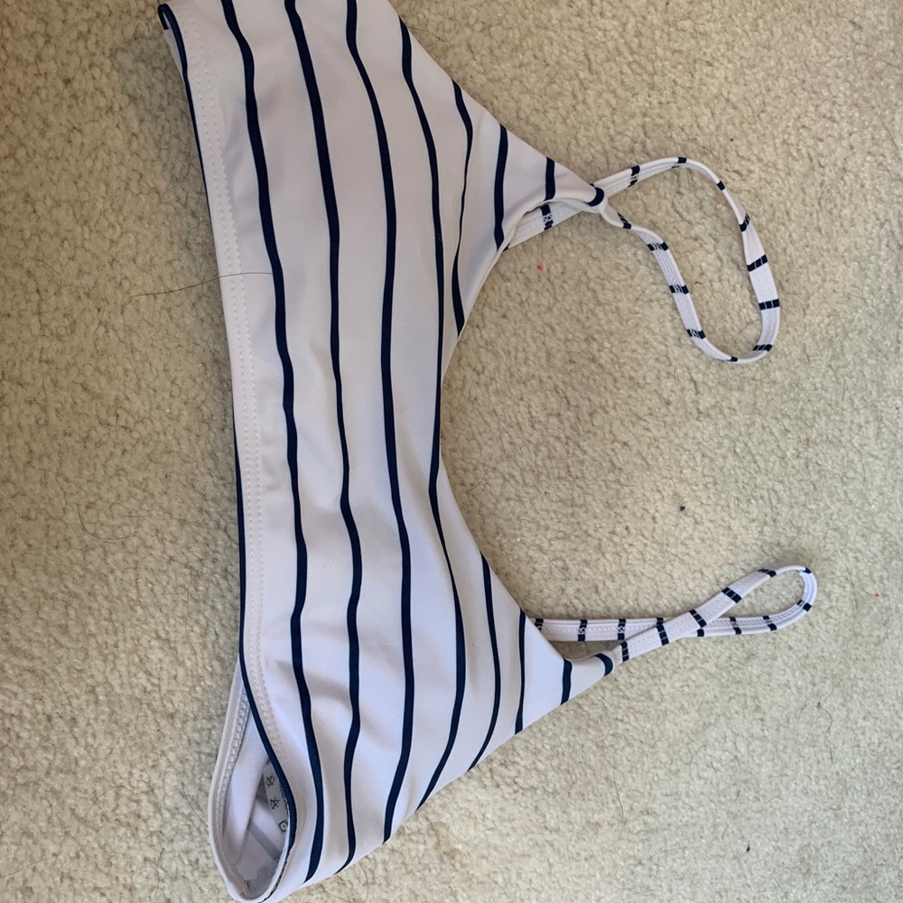 Stray navy blue and white bikini top